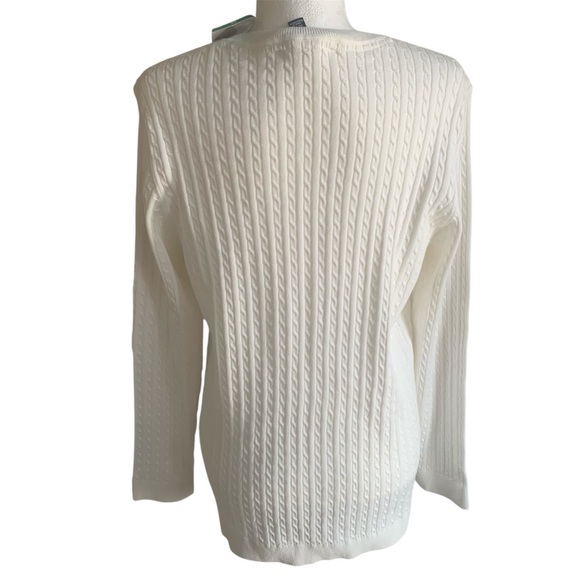 Tommy Hilfiger Cable Knit Crewneck Sweater Coastal Tennis Classic Golf Ivory XL - Picture 8 of 11
